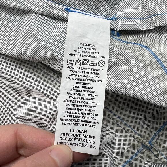 L.L. Bean Men's Blue Raincoat Windbreaker Jacket Size Large - Picture 7 of 8